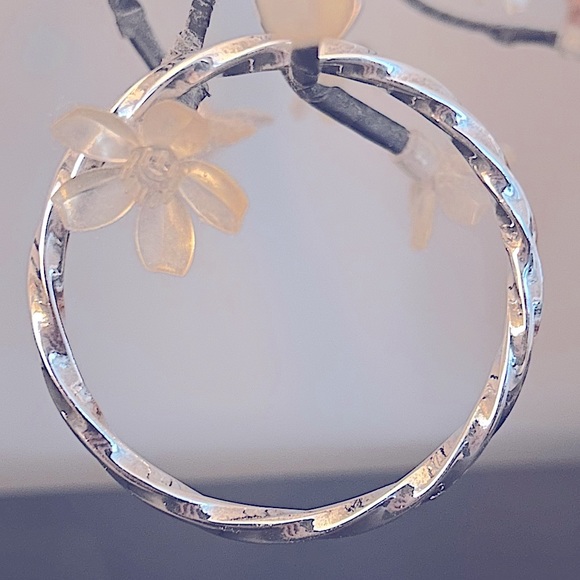 Genuine Sterling Silver Bangle Bracelet - Picture 4 of 11